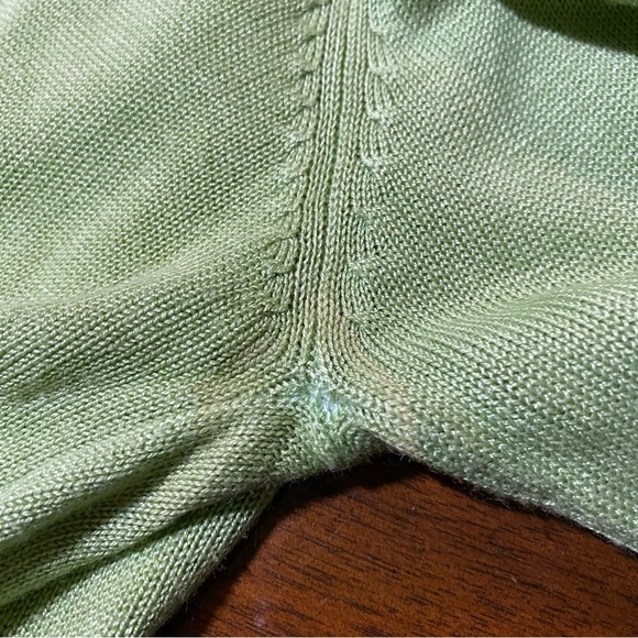 2 for $35 Vintage Light Green Short Cardigan Shrug Sparkly Gems Size Medium - Picture 9 of 9